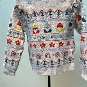 Hanna Andersson Gnome Patterned Sweater - Cream, Red, Blue, Yellow